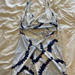 Blue/White halter mini dress